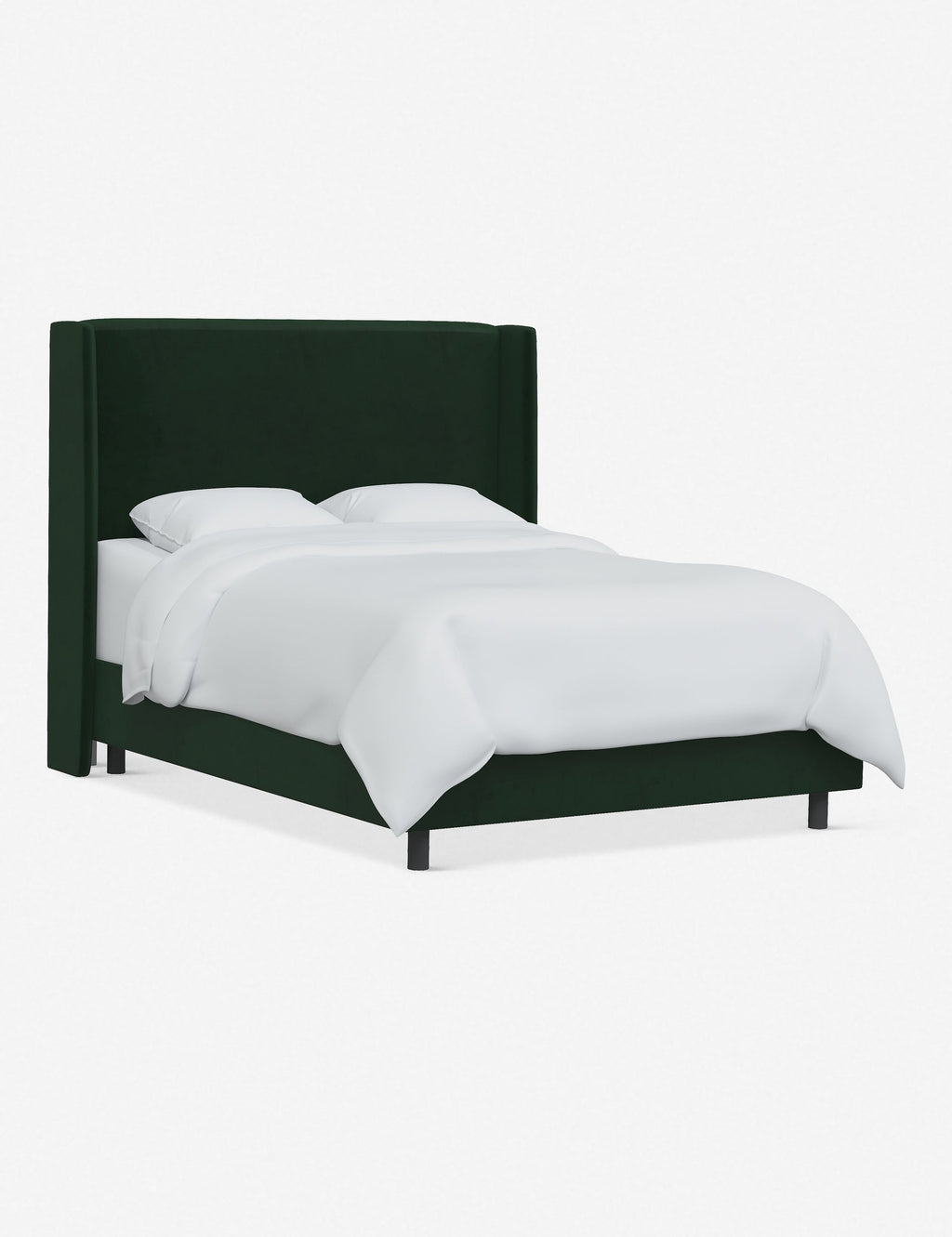 Adara Upholstered Bed | Winged Headboard, Crisp Sophistication