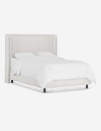 Adara Upholstered Bed | Winged Headboard, Crisp Sophistication