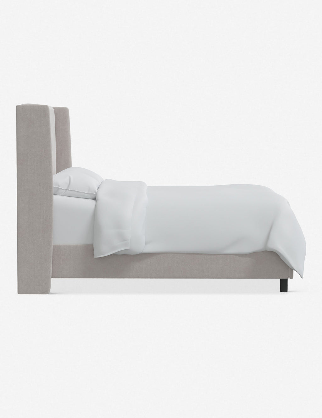 Adara Upholstered Bed | Winged Headboard, Crisp Sophistication