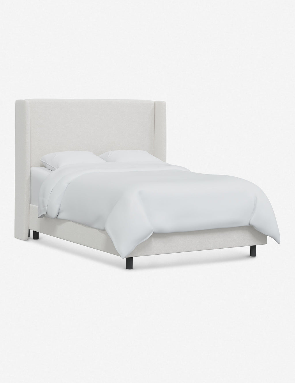 Adara Upholstered Bed | Winged Headboard, Crisp Sophistication