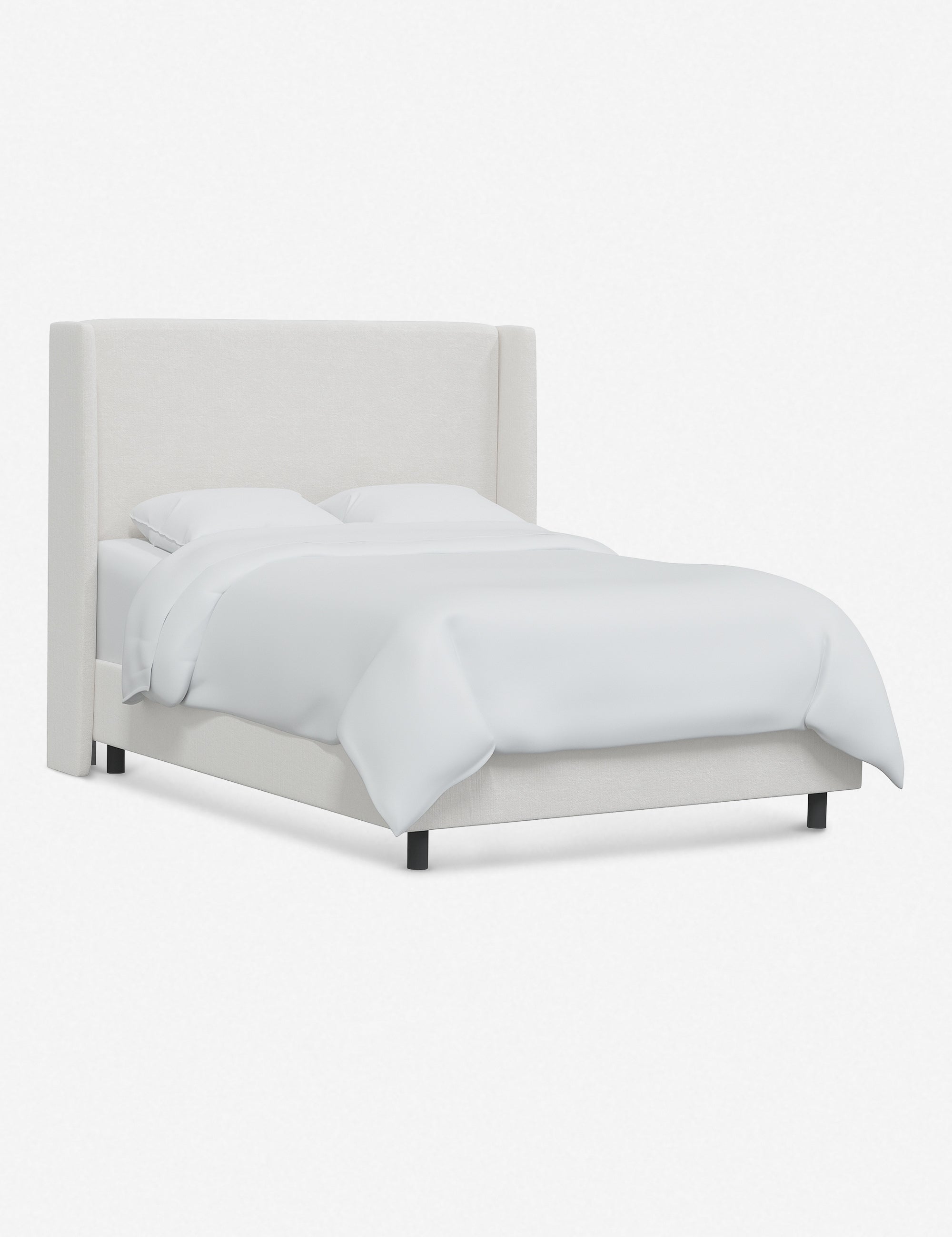Adara Upholstered Bed | Winged Headboard, Crisp Sophistication