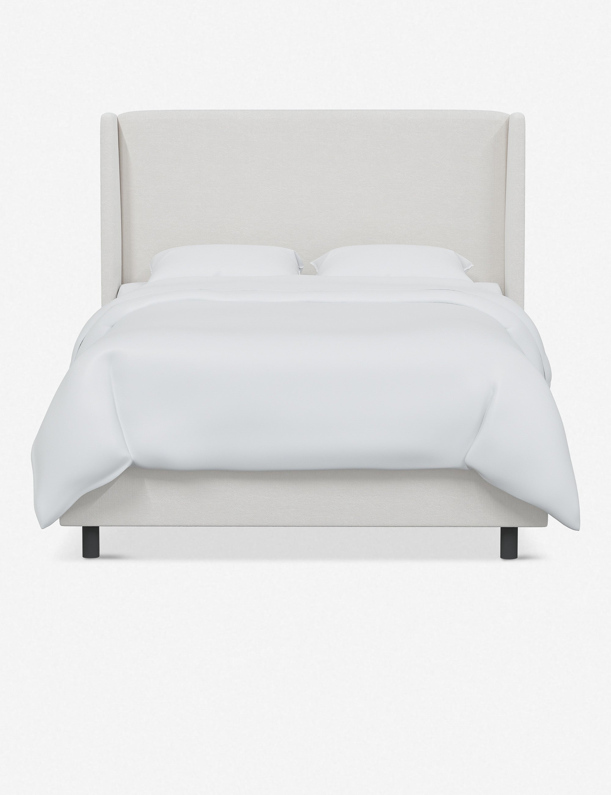 Adara Upholstered Bed | Winged Headboard, Crisp Sophistication