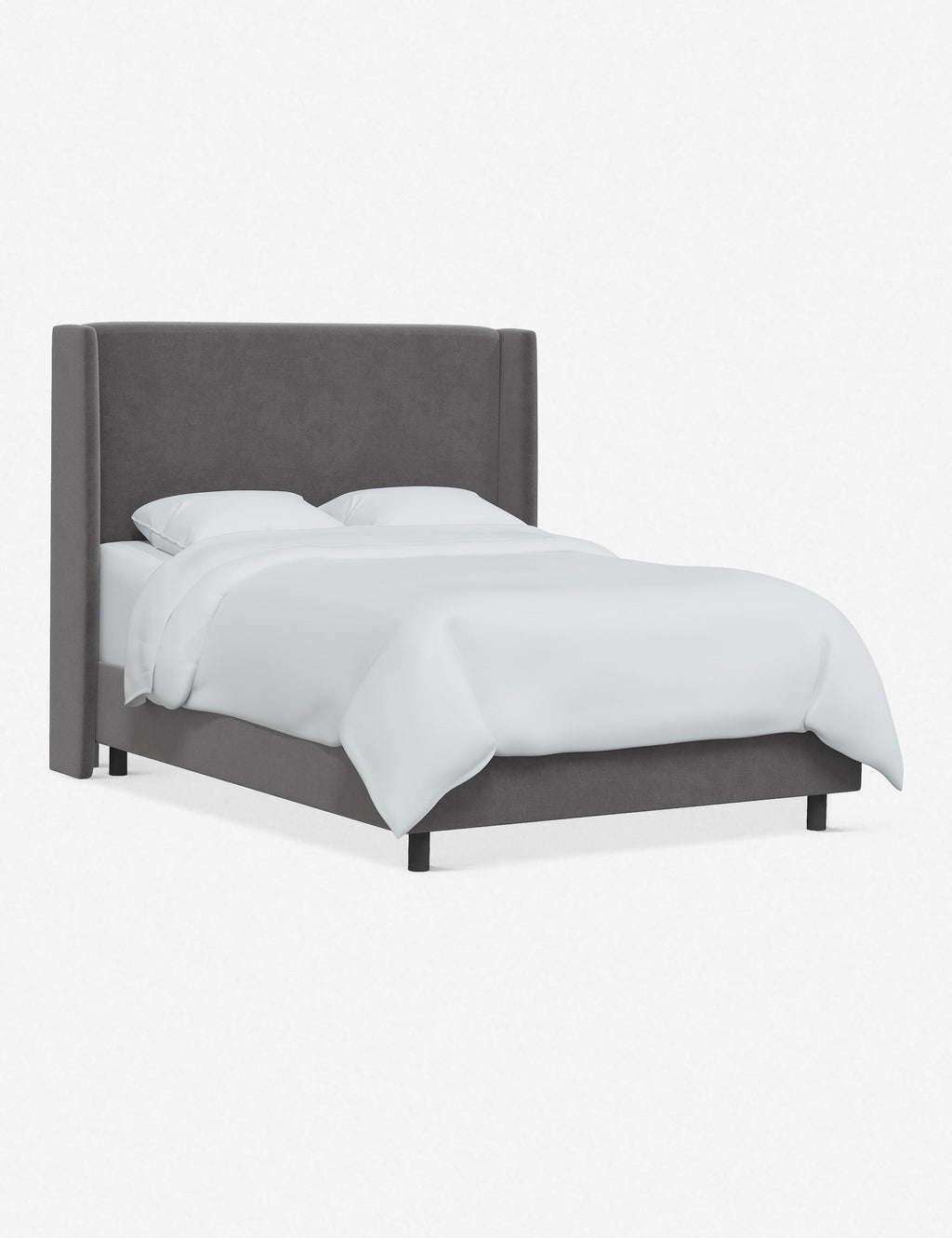 Adara Upholstered Bed | Winged Headboard, Crisp Sophistication