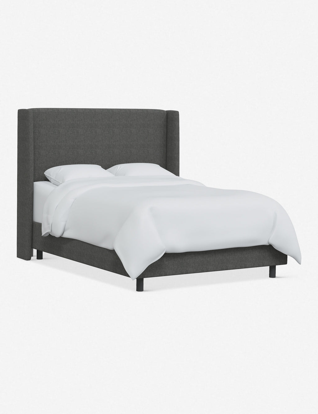 Adara Upholstered Bed | Winged Headboard, Crisp Sophistication
