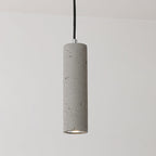 Modern Industrial Cylindrical Cement Pendant Light with Rough Texture - 1-Light Fixture for Living Room