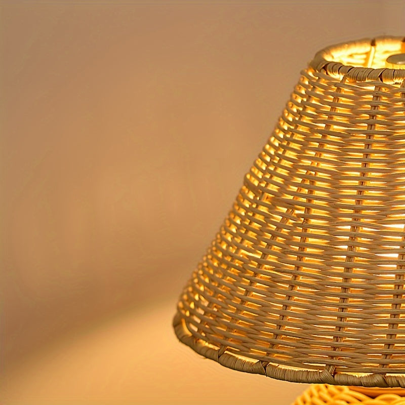Bela Desk Lamp | Handwoven Bamboo, USB-Powered Ambient Light