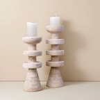 Alfil Candelabrum | Elegant Travertine Candle Holder