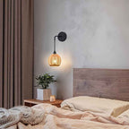 Bela Rattan Wall Lamp | Handwoven Shade, Adjustable Arm