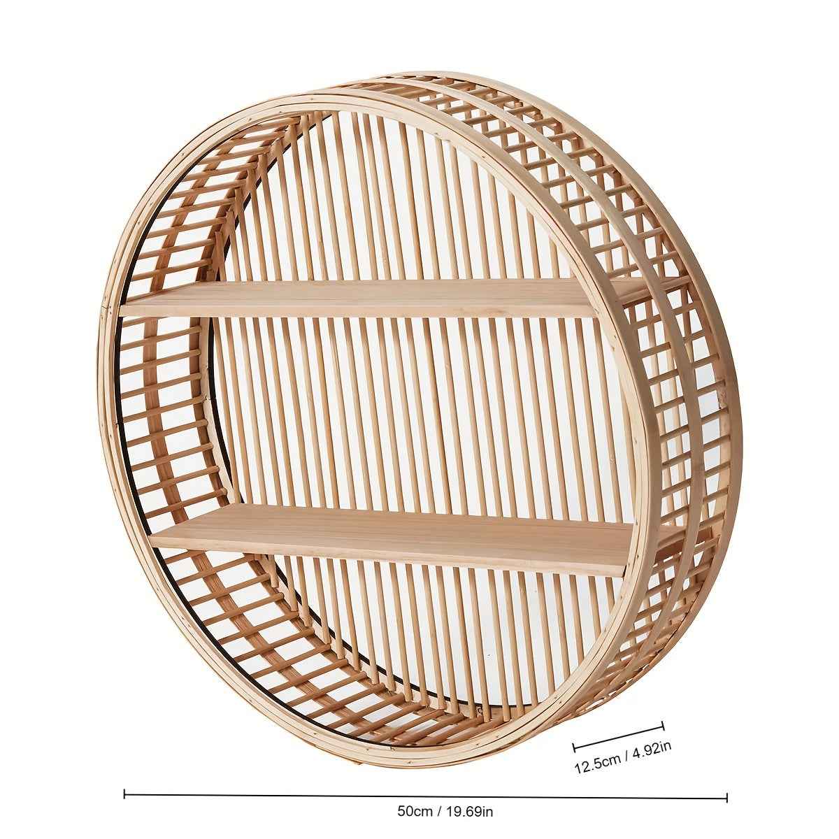 Bela Round Bamboo Shelf | Handmade, Eco-Friendly Wall Organizer