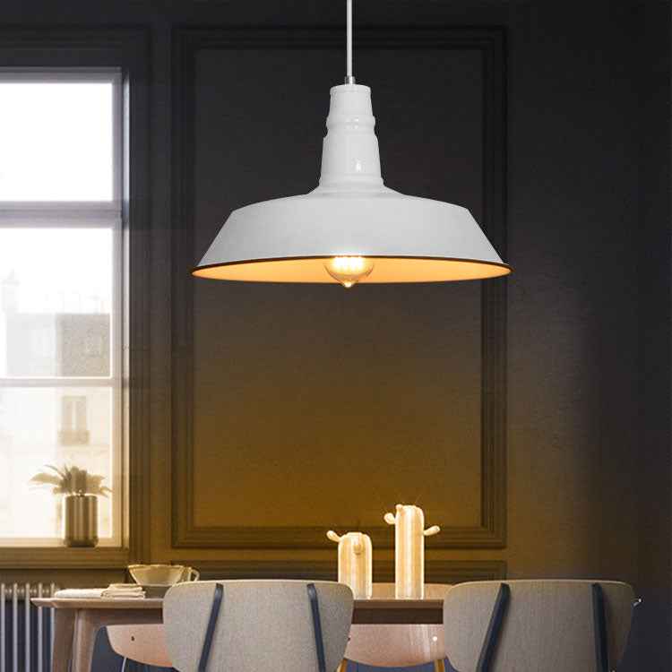 Modern Industrial Round Iron Single-Light Pendant for Living Room