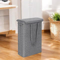 Laundry Hamper Linen Fabric Slim Profile Waterproof Lining Removable Lid Handles