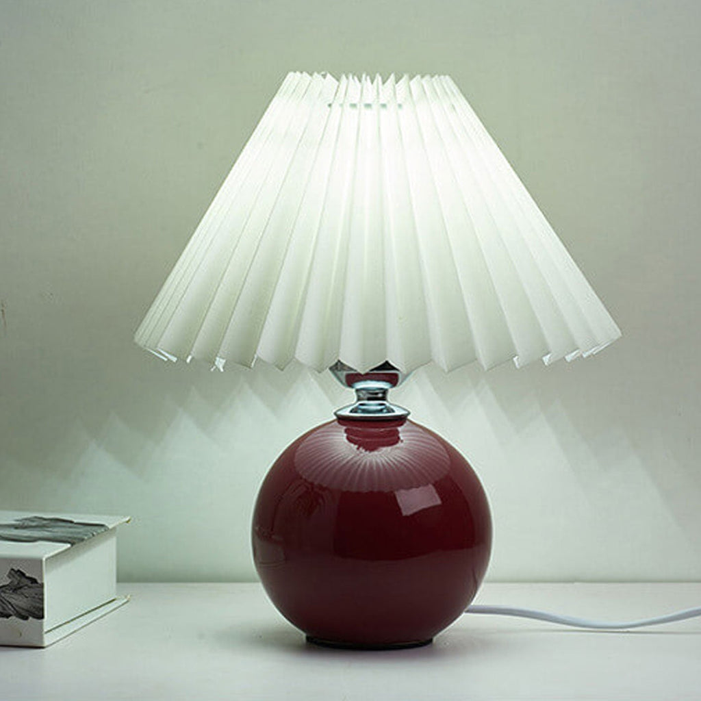 Scandinavian Minimalist Ceramic Pleated Table Lamp with Single Light