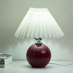 Scandinavian Minimalist Ceramic Pleated Table Lamp with Single Light