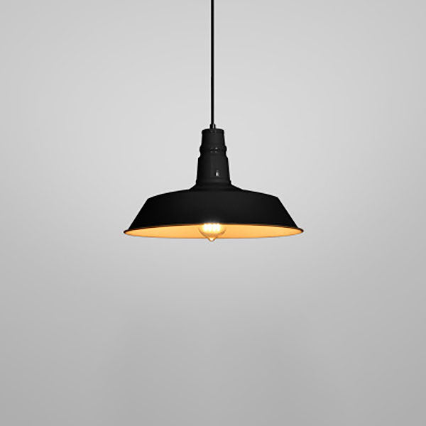 Modern Industrial Round Iron Single-Light Pendant for Living Room