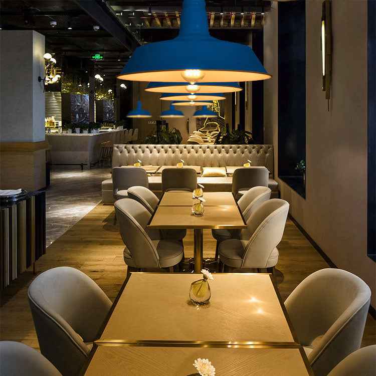 Modern Industrial Round Iron Single-Light Pendant for Living Room