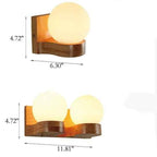 Nordic Modern Solid Wood Half-Ball Wall Sconce Lamp
