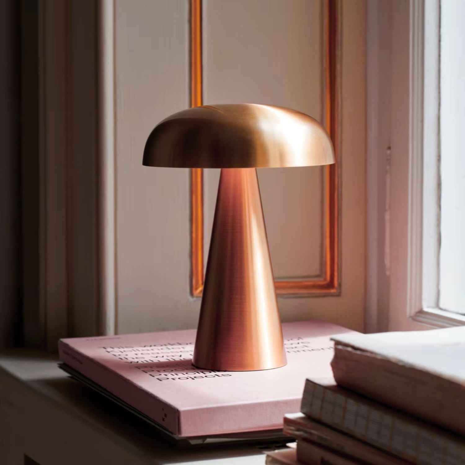 Aurora – Rose Gold Modern Rechargeable LED Table Lamp