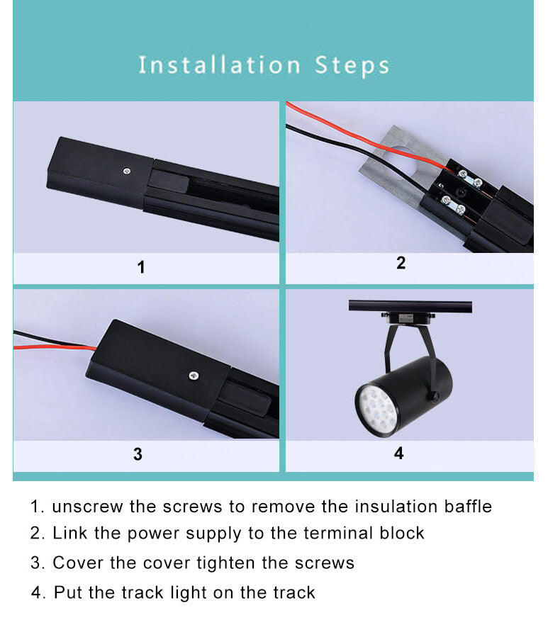 Versatile LED Track Lighting Rail Accessories for Multi-Adaptation