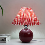 Scandinavian Minimalist Ceramic Pleated Table Lamp with Single Light