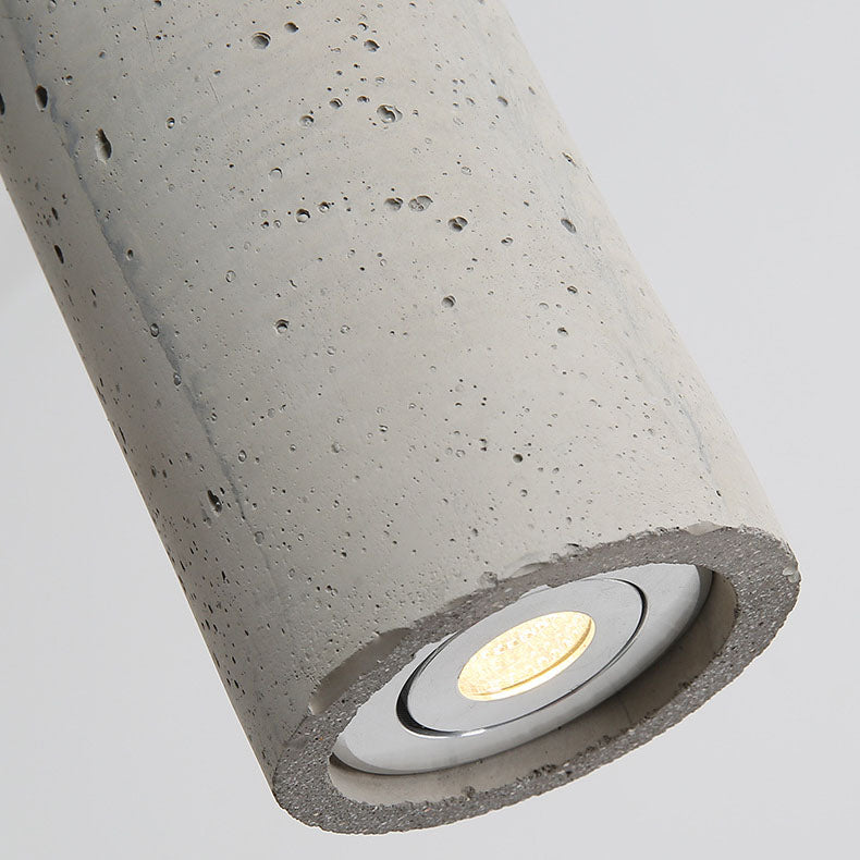 Modern Industrial Cylindrical Cement Pendant Light with Rough Texture - 1-Light Fixture for Living Room