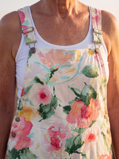 Effortless Overalls for Women Floral Wide-Strap Sleeveless