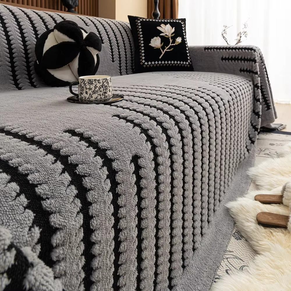 Heritage Plush Sofa Cover with Tufting