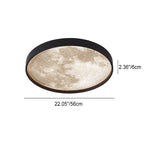 Nordic-Inspired Round LED Flush Mount Ceiling Light with Moon Design