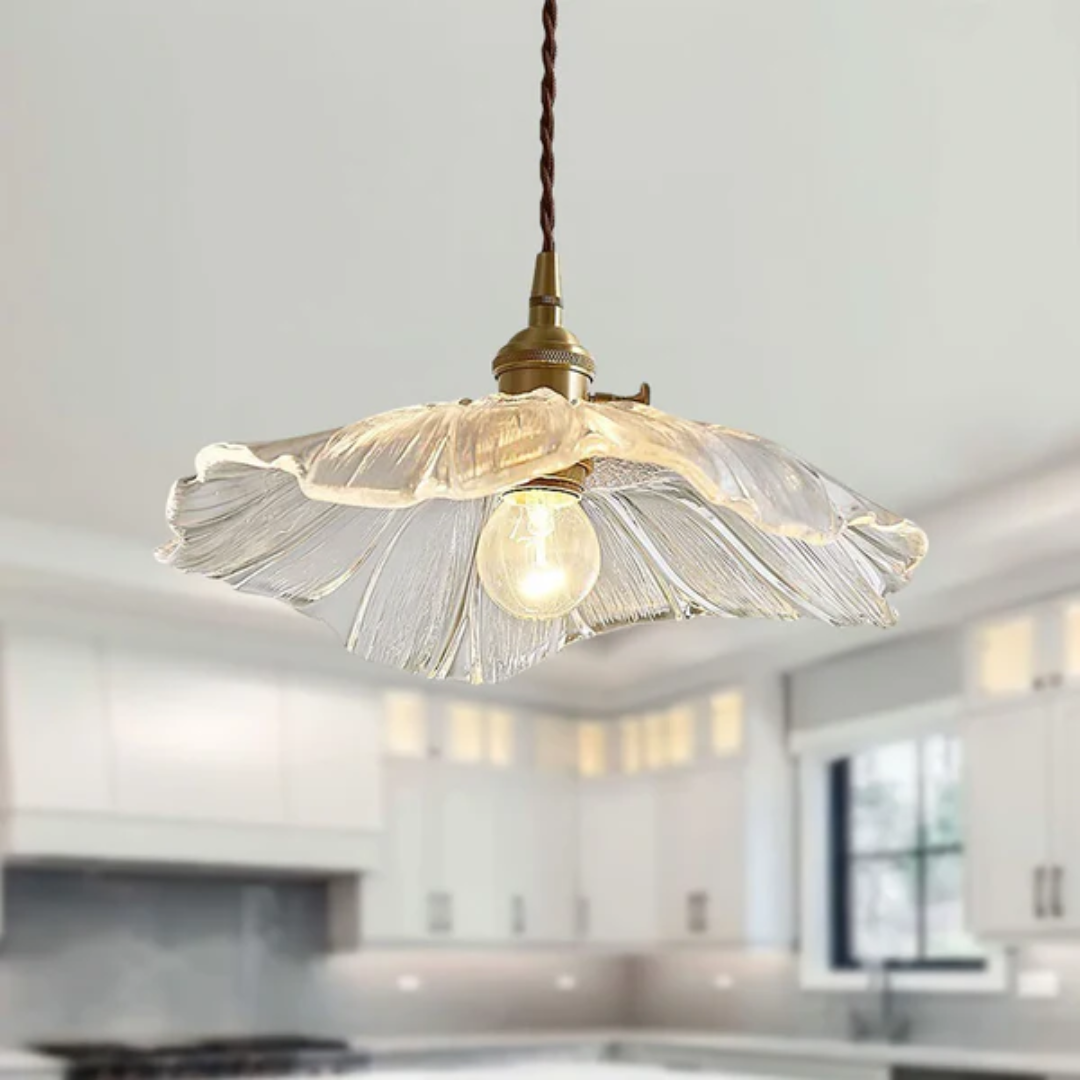 Myloq - Vintage Lotus Glass Hanging Lamp