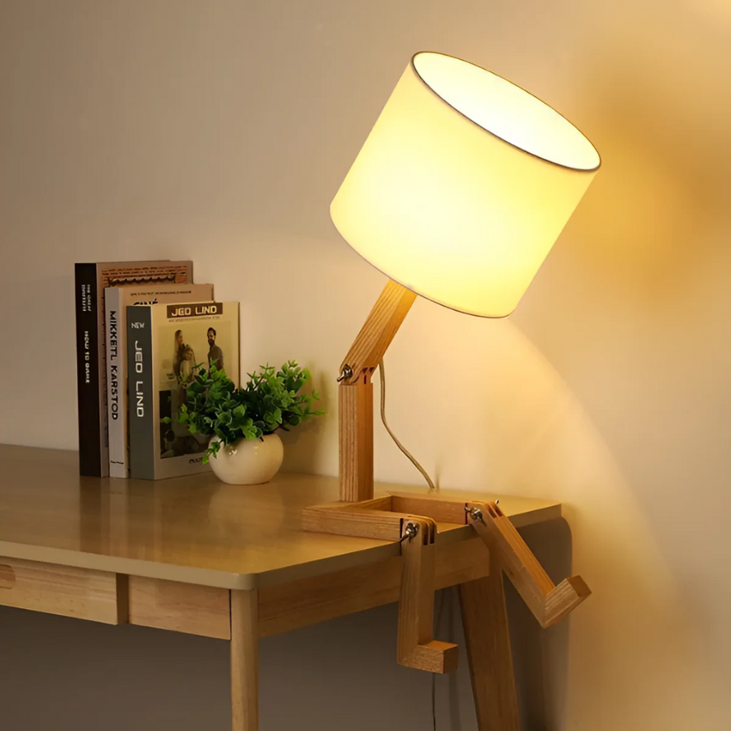 Rilo Table Lamp | Adjustable Wooden Design, Soft Warm Glow