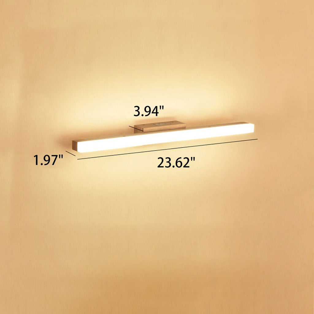 Nordic Minimalist Wooden LED Wall Sconce - Long Strip Vanity Light