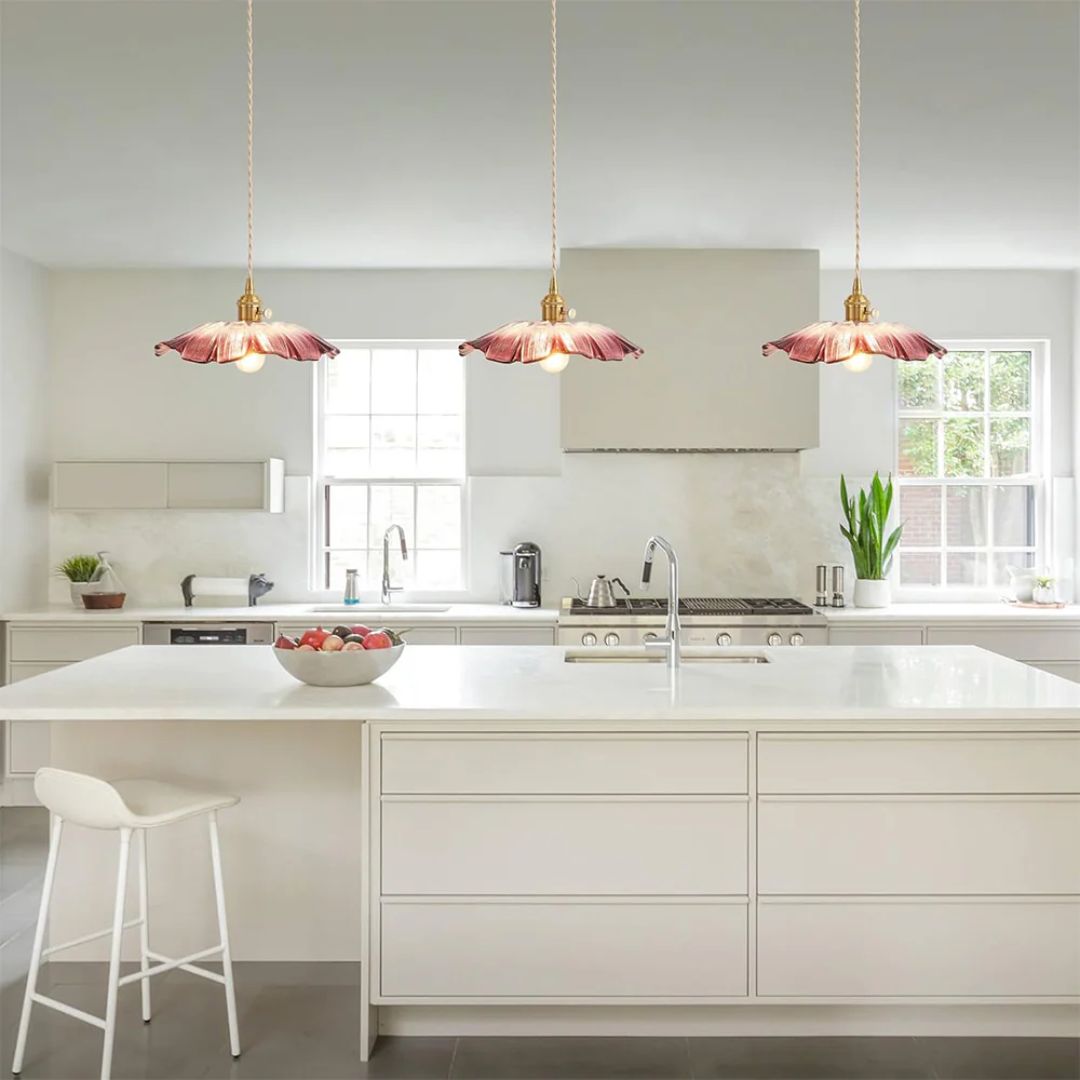 Bela Glass Pendant Light | Flower Shape, Adjustable Length 150 cm