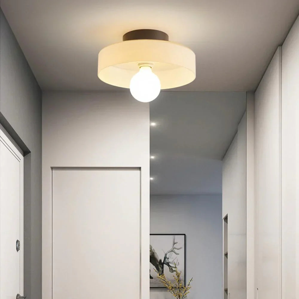 Nordic Glass Olive Disc Wall & Ceiling Light LED 1-light