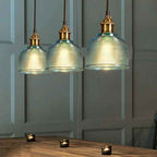 Retro Textured Lattice Glass Single Pendant Light