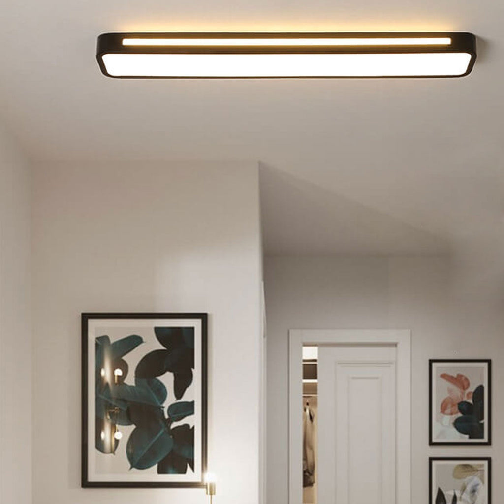 Scandinavian Minimalist Long LED Flush Mount Ceiling Fixture