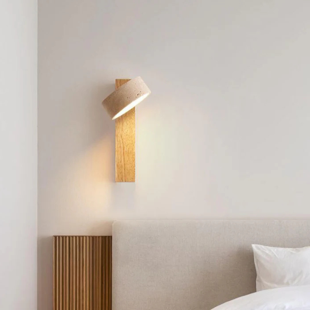 Bela Wandlamp | Natuurlijke Travertijn, Warm Licht