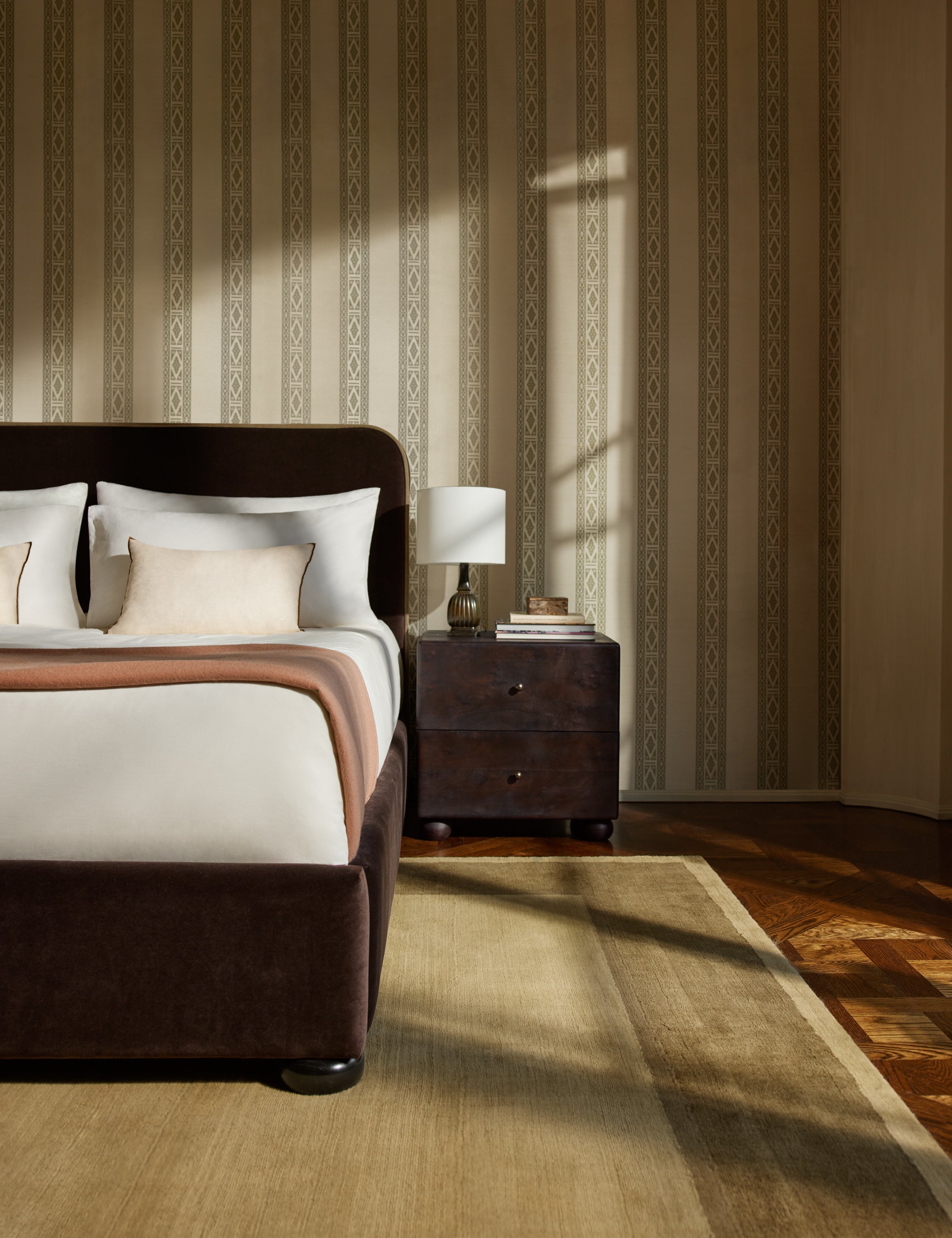 Briar Nightstand | Burl and Brass, Two Spacious Drawers