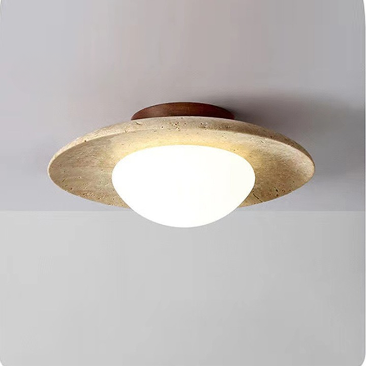 Lyonea - Simple Travertine LED Ceiling Lamp