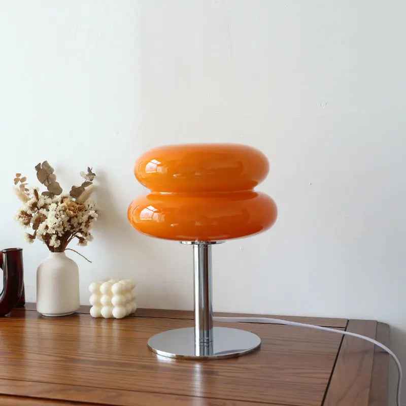 Lunaro Table Lamp | Bauhaus Design, Glass Ripple Shade