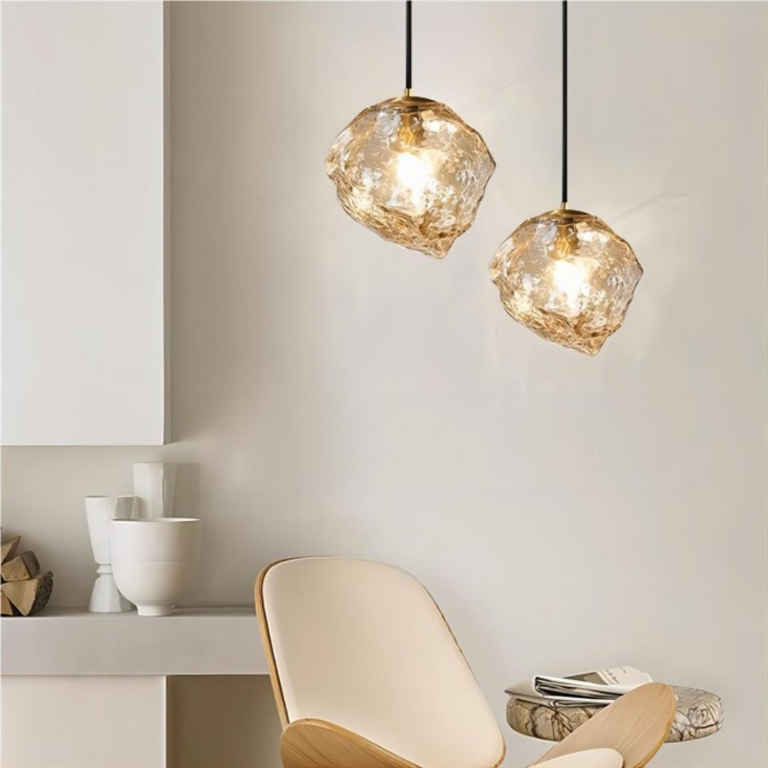 Lumenos Glass Hanging Lamp - Elegant Hanging Lamp for Dining Table