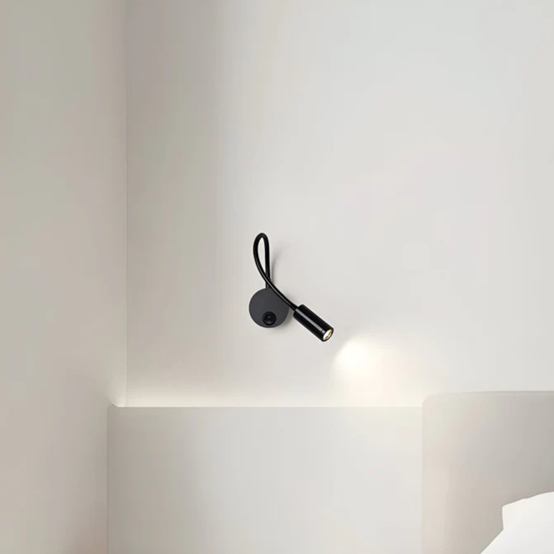 Lumio - Flexible black LED wall lamp for indoors