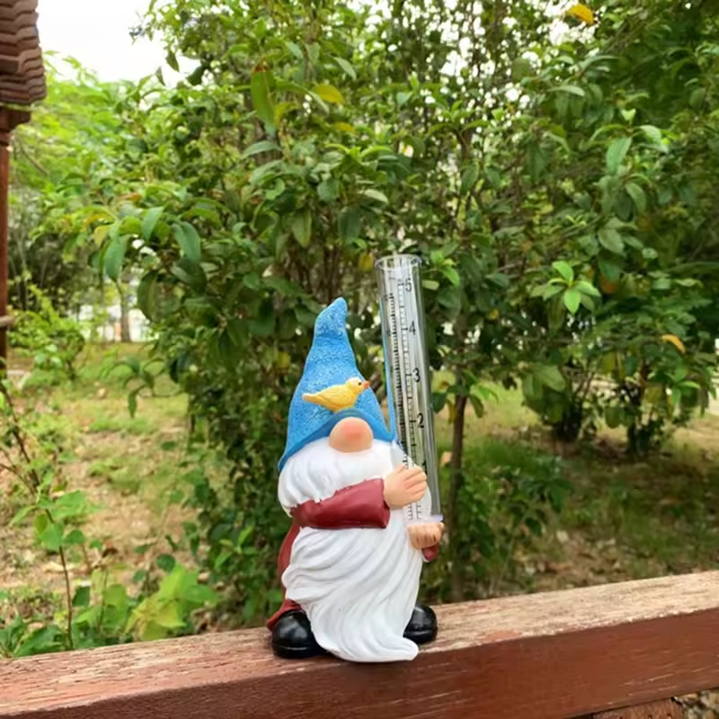 Soraya - Gnome Garden Statue with Rain Gauge made of Resin