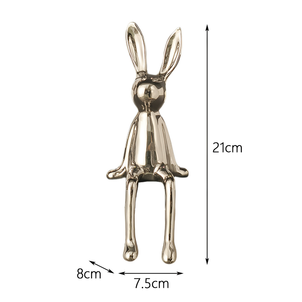 Clavra - Shimmering Ceramic Rabbit Statue