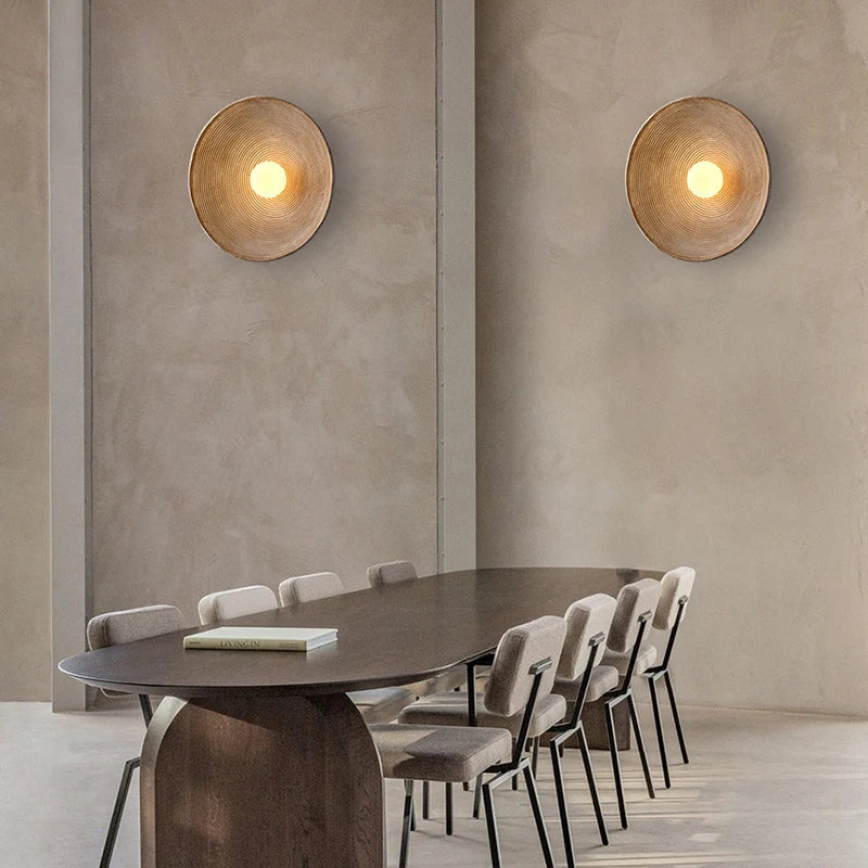 Retro Resin Ceramic-style Round Wall Sconce LED 1-light