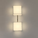Classic Japanese Square Fabric Shade LED Wall Sconce for Living Room