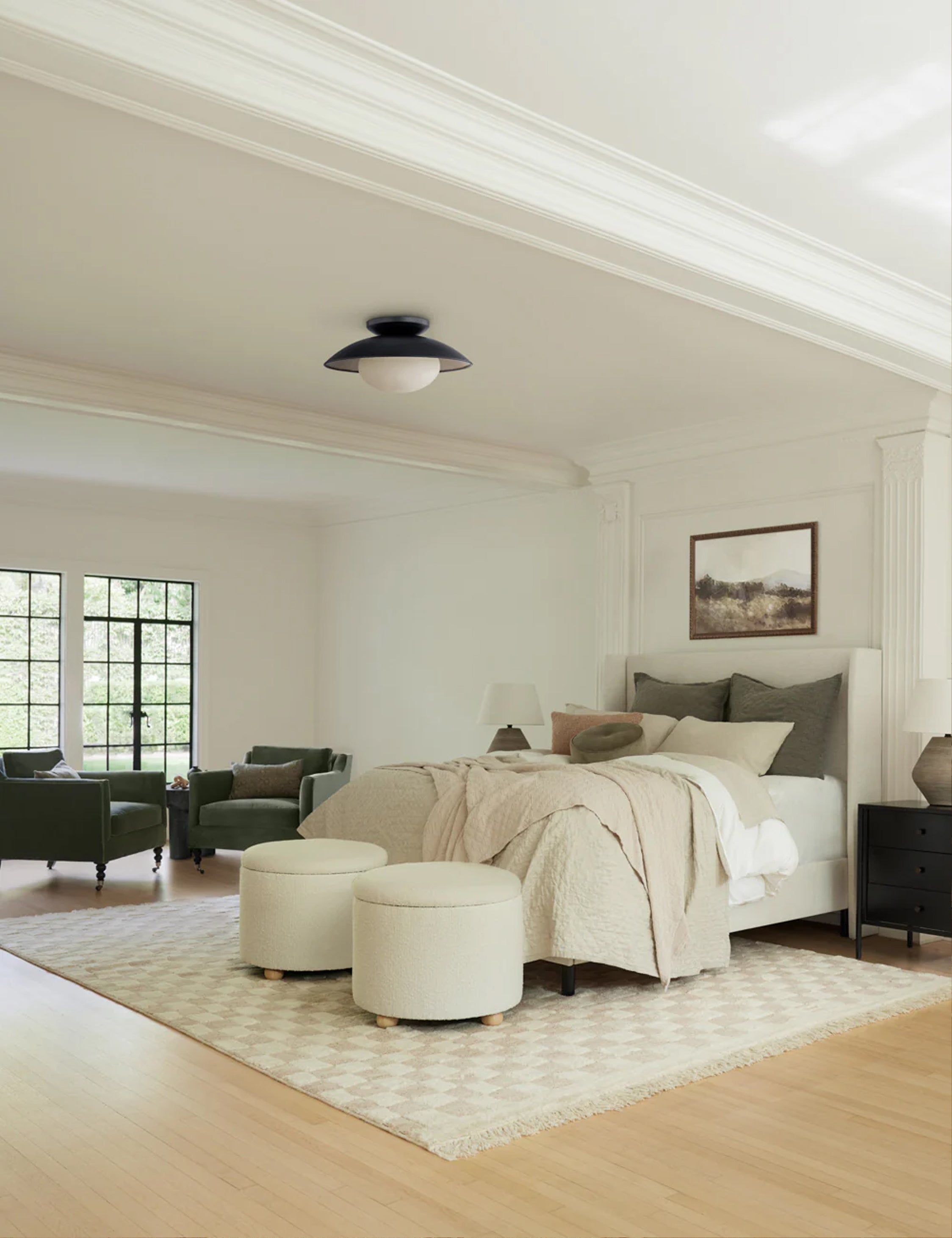 Adara Upholstered Bed | Winged Headboard, Crisp Sophistication