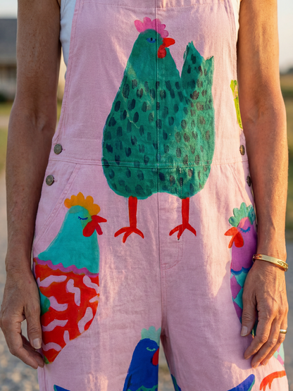 Stylish Overalls for Women Printed Rooster