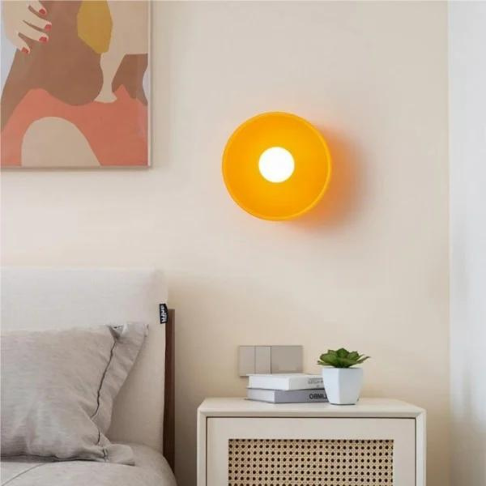 Nordic Glass Olive Disc Wall & Ceiling Light LED 1-light