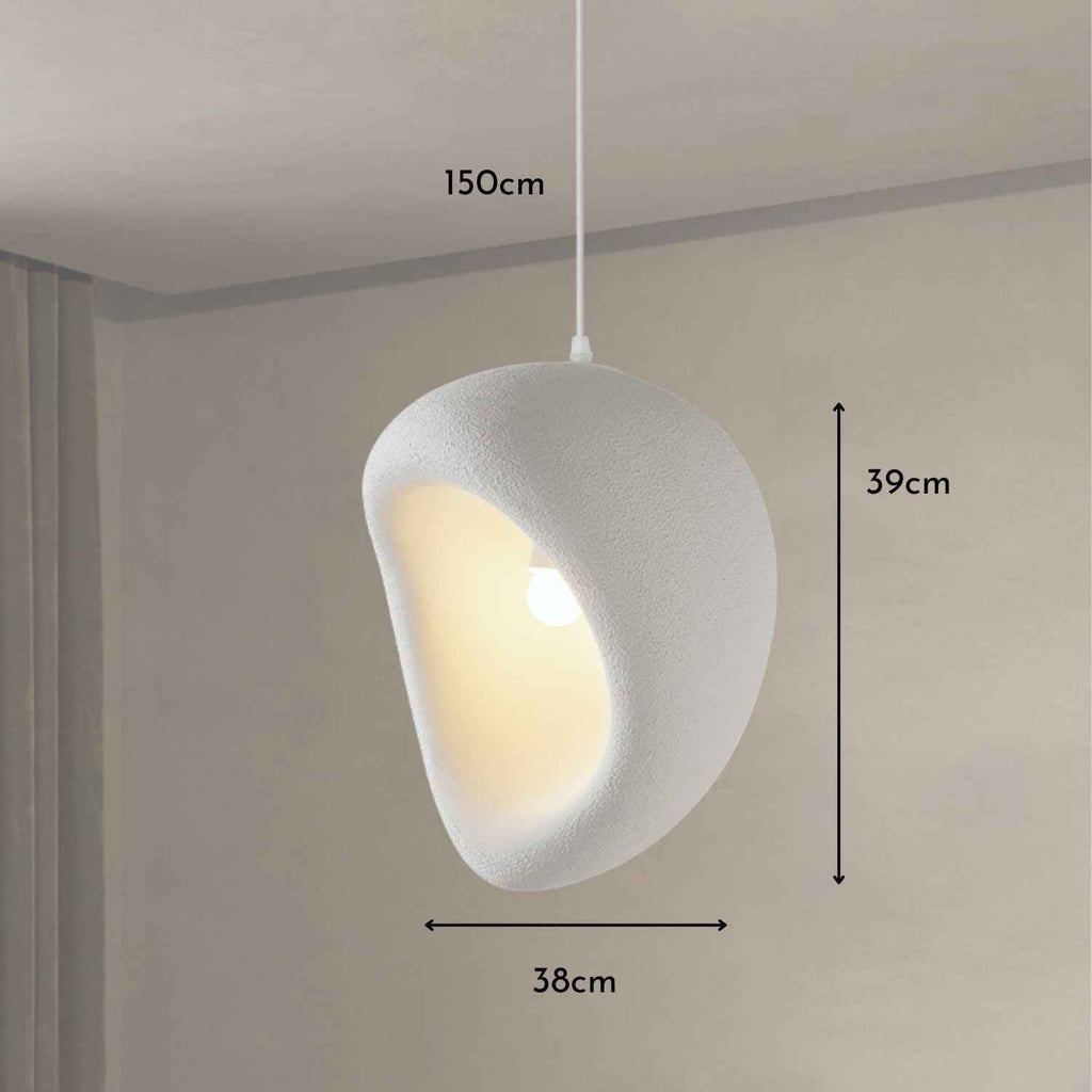 Ovo – Cream Beige Japandi Pendant Hanging Lamp 150cm