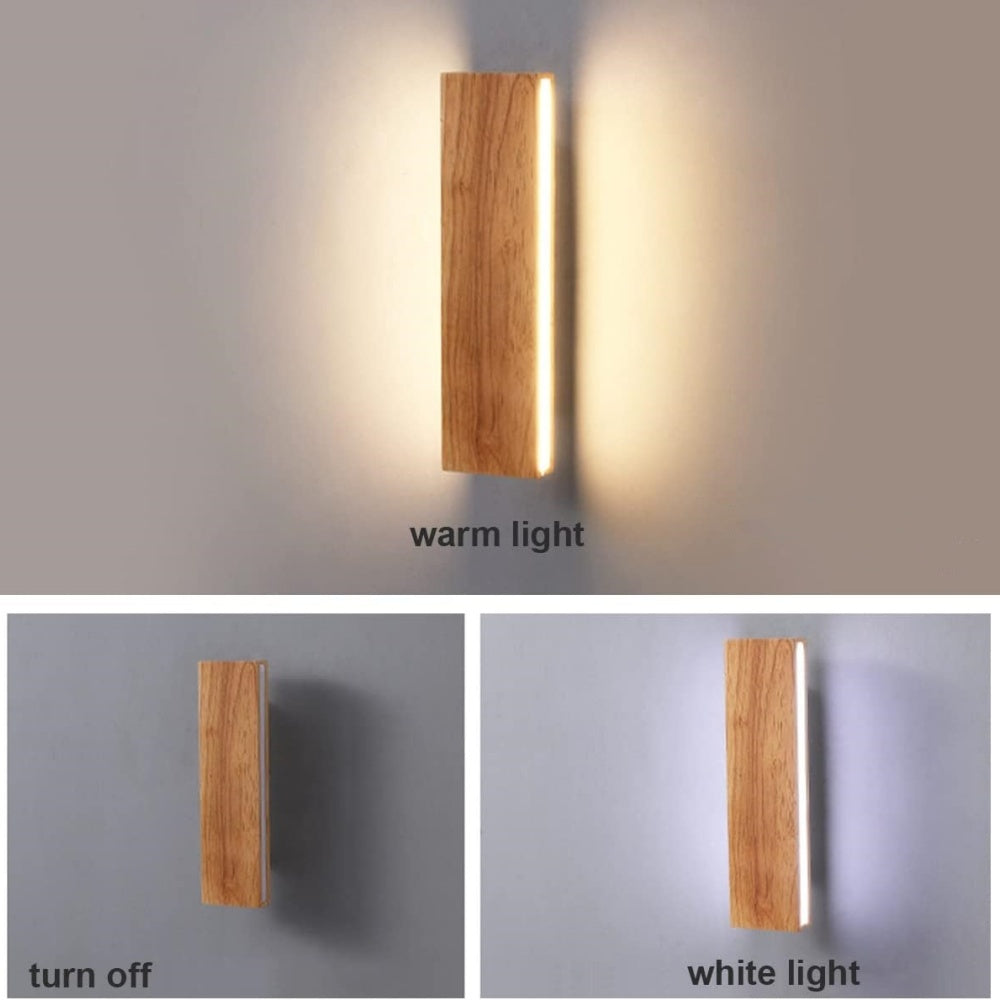 Luma LED Wandlamp | Draaibaar Houten Ontwerp, Warm Licht