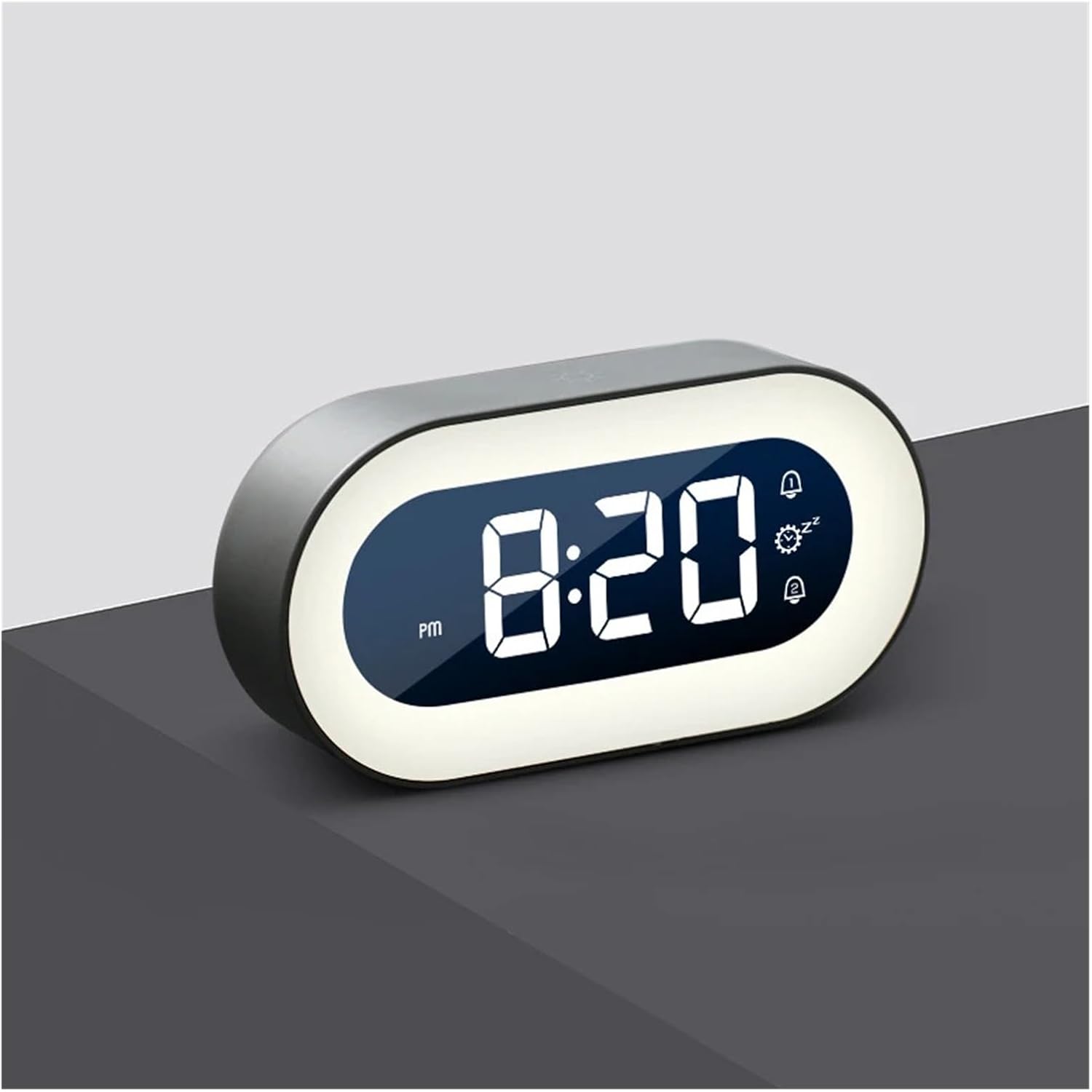 Dimmable Sunrise Alarm Clock with Nature Sounds – Rechargeable Wake Light for Gentle Morning Awakenings